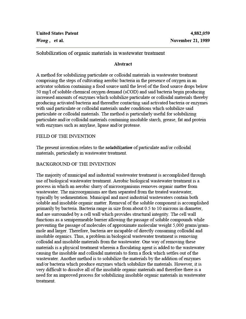 Patent 3: A method to digest sludge